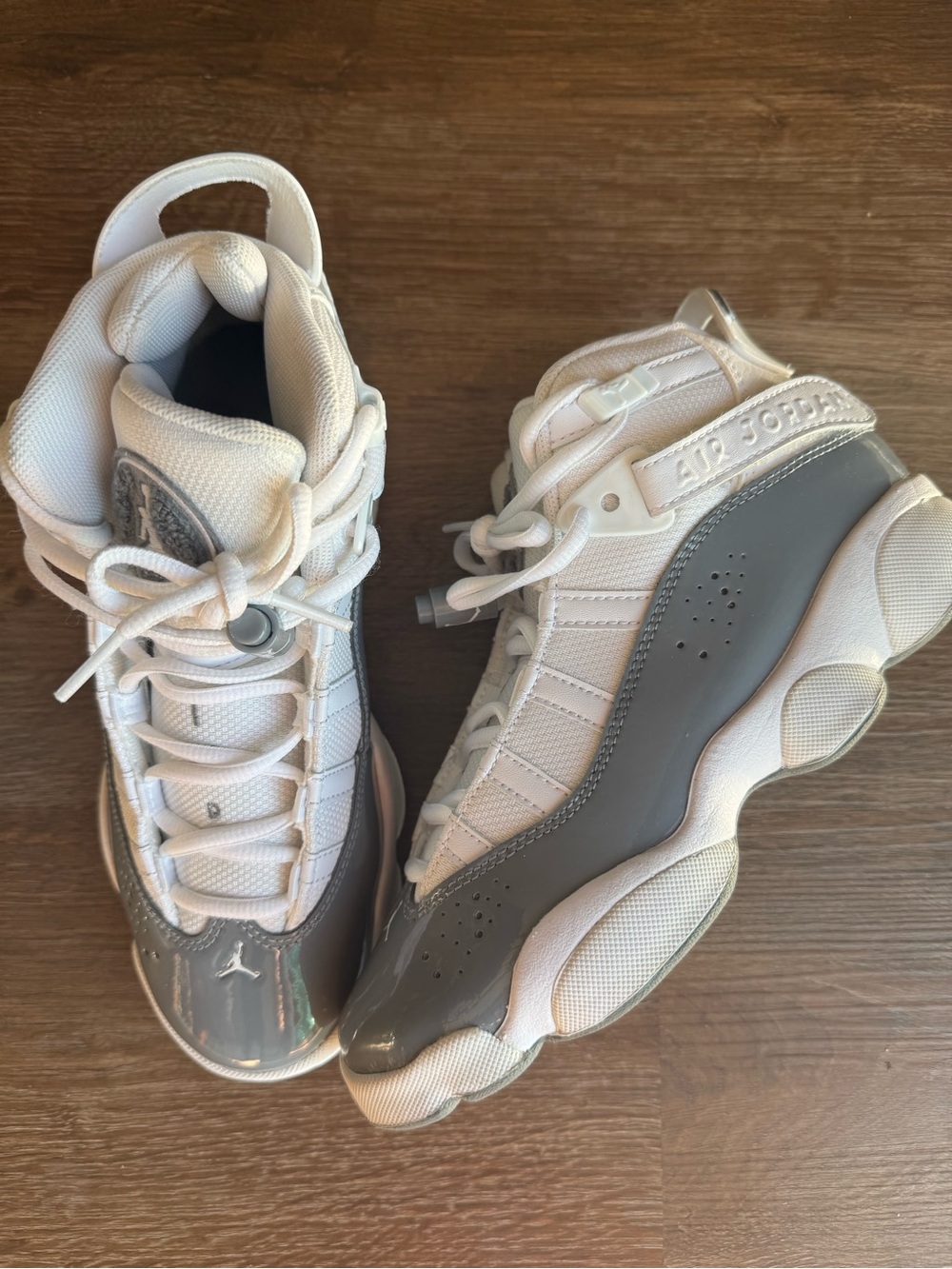 Jordan 6 Rings Kids' White and Gray High-Top Sneakers